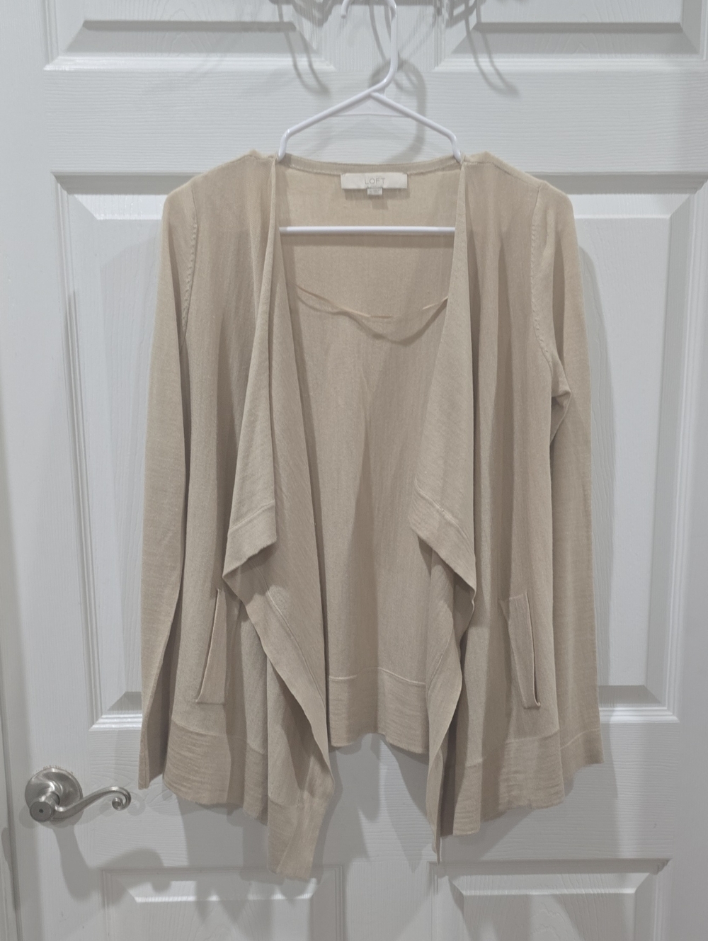 Loft Tan Cream Cardigan Medium
